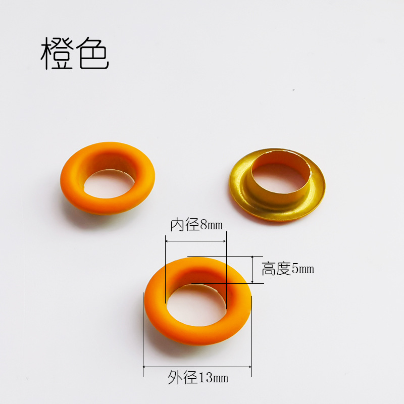 Œillet orange de 8 mm avec peinture appliquée à la main.