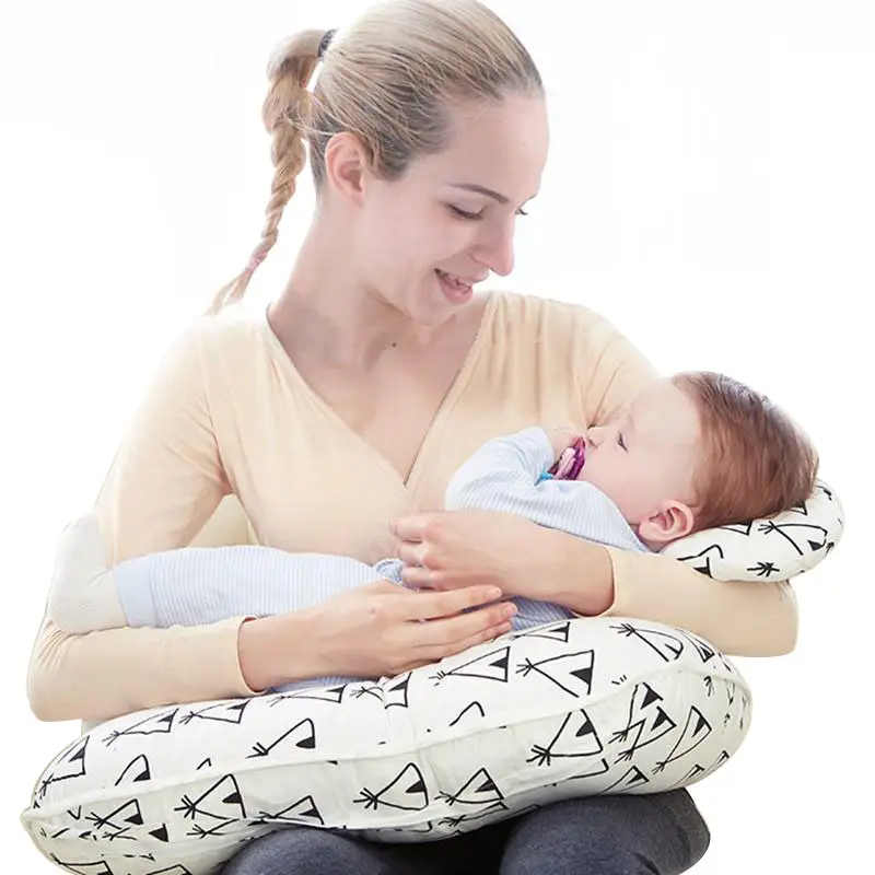 Almohada de lactancia con forma de U para lactación, protección para la cabeza del bebé, evita el asfixia para la leche materna