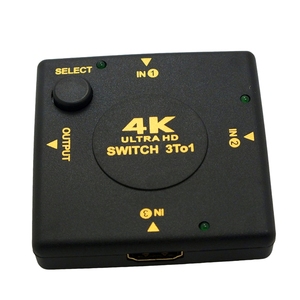 4K 3 <strong>Input</strong> <strong>1</strong> <strong>Output</strong> Mini 3 Port Switch 3X1 VIdeo <strong>Switcher</strong> 3 in <strong>1</strong> Out <strong>Splitter</strong> Box Selector for DVD HDTV PS5