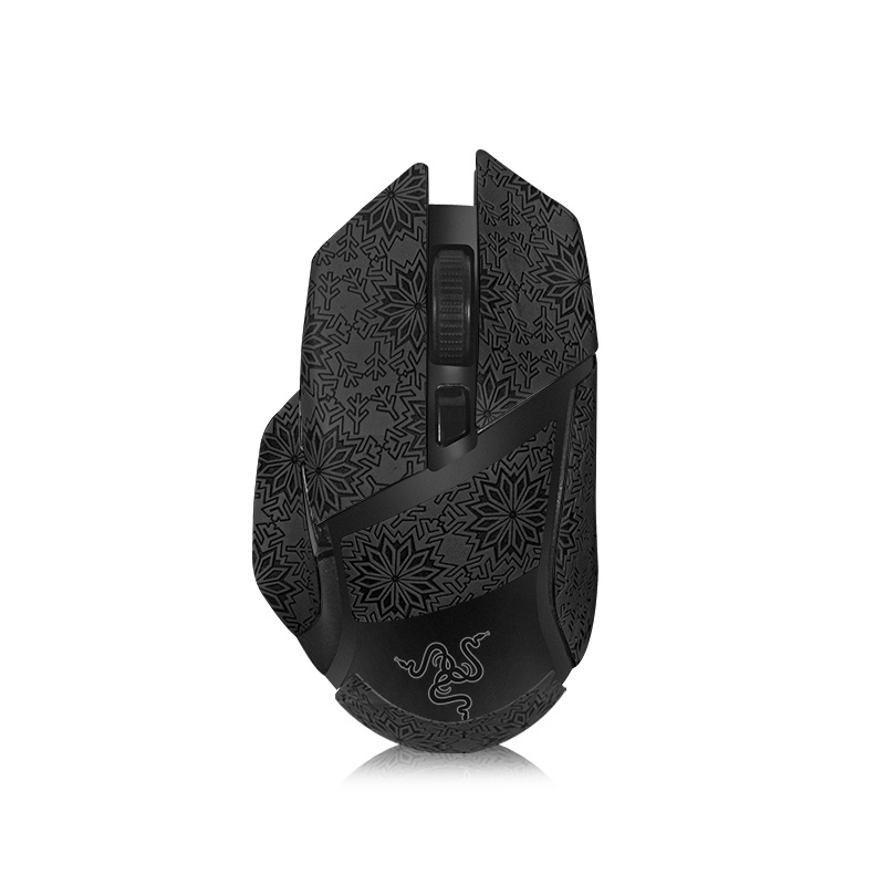 1PCs todo incluido Ratón pegatina-Negro Patrón de nieve