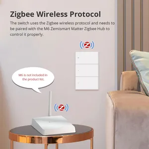 Zemismart Tuya Zigbeeスマートウォールライトスイッチ1 2 3 4ギャング中立プッシュボタンインターラプターAU認定SAAホームアシスタント - Product Image 2