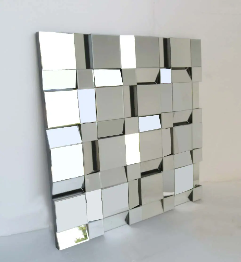 Big Square Multi Facet Wall Mirror Home Decor for Dining Room Living Room or Restaurant