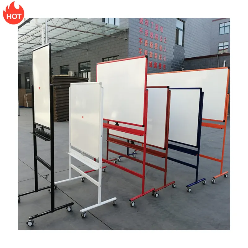 Tableau blanc Mobile magnétique avec cadre en aluminium Double face