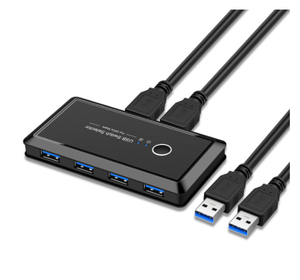USB3.0 KVM开关分离器-盒子2端口连接PC共享4个设备，用于键盘鼠标扫描仪打印机USB2.0集线器可选 - Product Image 3