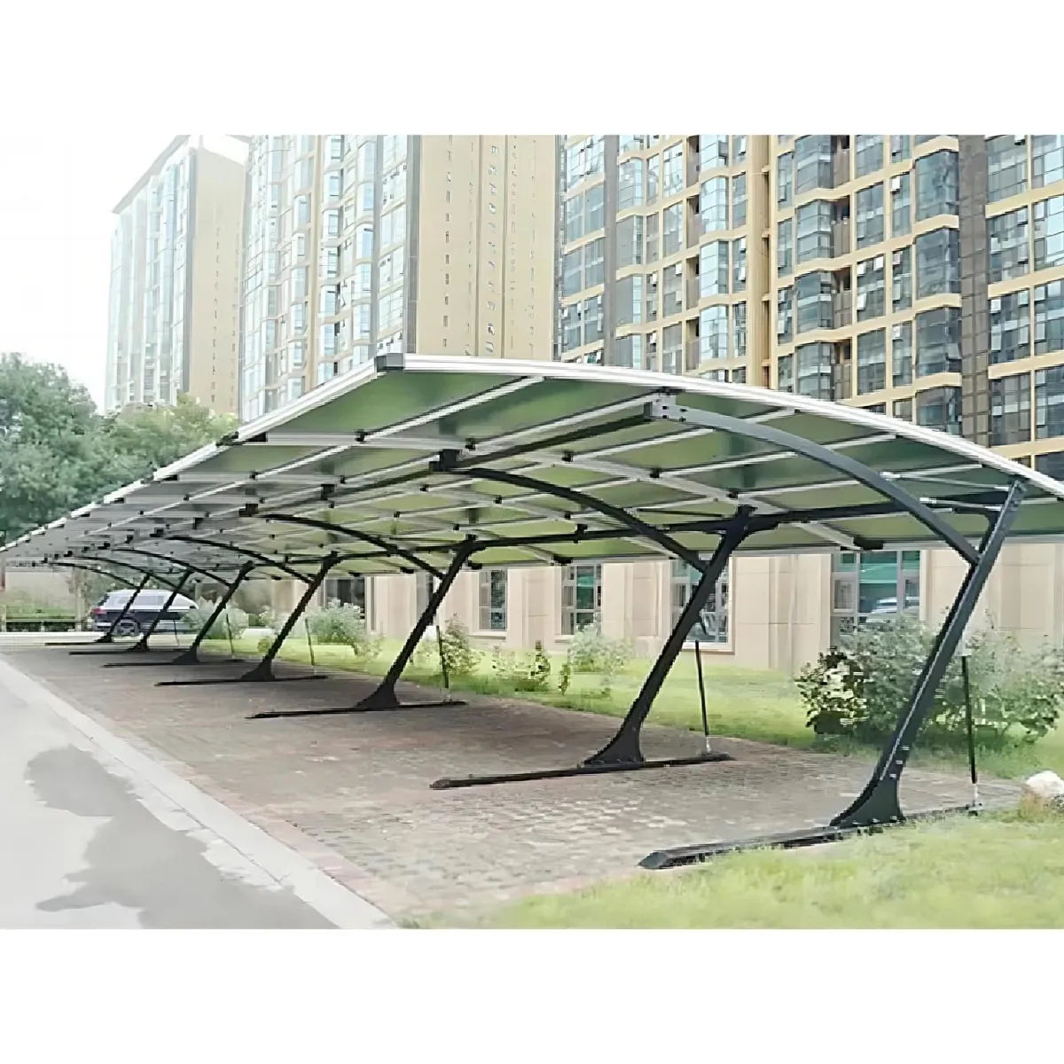 Topsun Commercial Carbon Steel Wasserdichte Solarenergie Carport Montages ystem PV Parks truktur Solar Carport