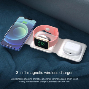 Yeni varış 3-in-1 katlanabilir kablosuz şarj Apple manyetik 15W hızlı şarj kablosuz araç telefonu stokta - Product Image 2