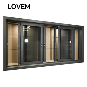 La última ventana corredera moderna, techo de impacto, la mejor ventana corredera de aluminio con marco horizontal de aleación de aluminio de tipo fijo - Product Image 4