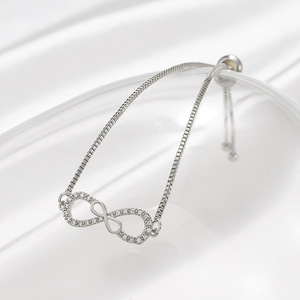 Lateefah OEM Thời trang đồ trang sức mỹ Micro Pave Kim Cương Zircon Infinity phụ nữ Vòng đeo tay - Product Image 3