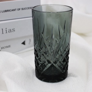 FENGJUN klasik Vintage şarap bardağı saydam siyah duman gri kabartmalı elmas kesim ile lüks bira Steins tasarım - Product Image 6