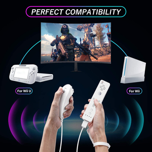 สำหรับนินเท็นโด wii/wii U จอยสติ๊ก2 in 1รีโมทคอนโทรลไร้สายชุดควบคุมการเคลื่อนไหวบวกกับเคสซิลิโคนมือจับวิดีโอเกม - Product Image 5