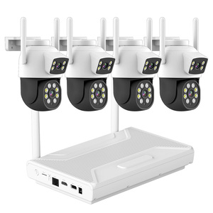 Cámara de red IP inalámbrica de 4MP Sistema de lente dual Ptz Seguimiento de movimiento Seguridad 4CH Wifi NVR CCTV Kit de cámara para el hogar - Product Image 1