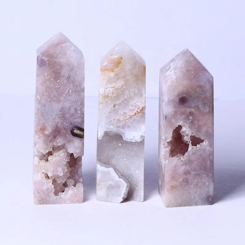 Varinha cristal natural para presente, varinha rosa ágata geode ponto de quartzo