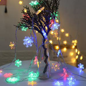 <strong>LED</strong> <strong>Snowflake</strong> Christmas Light <strong>String</strong> PVC Battery Operated <strong>Colored</strong> Lights for Tree Decoration for Landscape Use - Product Image 2