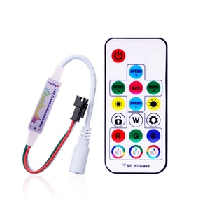 WS2811 WS2812B música RGB LED Dimmer controlador 17 teclas remoto WS2812 Smart Pixels LED controlador