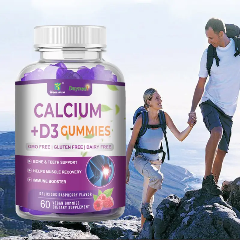 Calcium vitamine D3 Gummies Les dents osseuses soutiennent les gommes magnésium zinc d3 pour les vitamines et les suppléments