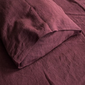 Rubinroter Leinen-Kissen bezug Burgunder Standard Queen King Body Euro Sham Deco Körpergröße Besticktes Muster für den Heimgebrauch - Product Image 3