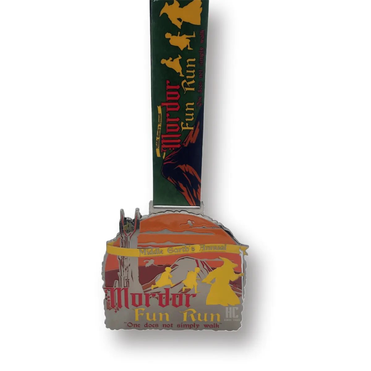 20 yıl fabrika özel çinko alaşım yumuşak emaye kaplama Metal spor maraton madalyası şerit ile eğlenceli çalışma orta Earths yıllık