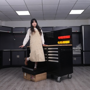 批发多抽屉移动工作台工具柜黑色滚动工具箱手推车储物工具箱带抽屉 - Product Image 1