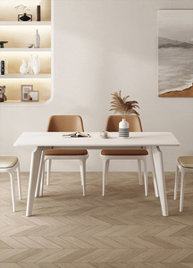 ATUNUS Wholesale Wooden Nordic Dining Tables Modern Living Room Tables Simple Rectangle Dining Room Furniture Slate Top Table - Product Image 6