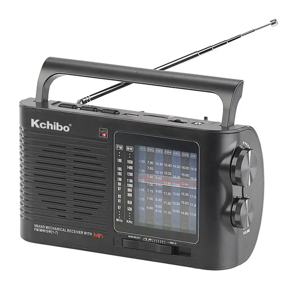High quality FM/MW/SW 9 Band Radio With MP3 Player and BT Speaker