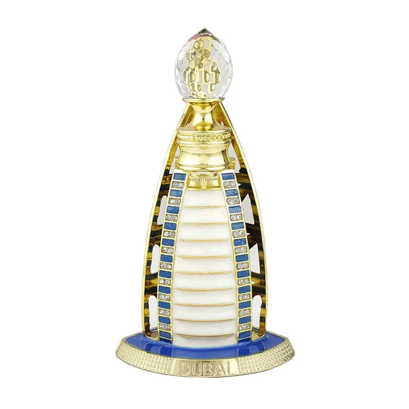 Großhandel Luxus arabische Parfüm flaschen 10ml Metall Dubai Segelboot ätherisches Öl Glasflasche