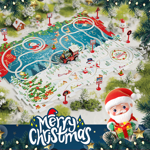 ENJOYSTAR2024キッドギフトDIYアセンブリパズルボードビルディングおもちゃセット用の新しいクリスマス電気オールドスタイルトレイン - Product Image 3