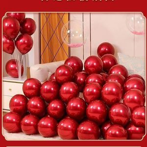 Shanghai parti ticaret PT yüksek kalite EN71 standart düğün parti dekorasyon garnet kırmızı renk çift katmanlı lateks balonlar - Product Image 5