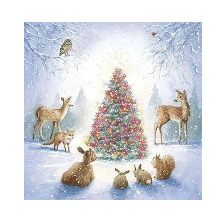 5d diamant peinture d'animaux arbre de noël plein carré perceuse diamant peinture toile impression photo mur décor