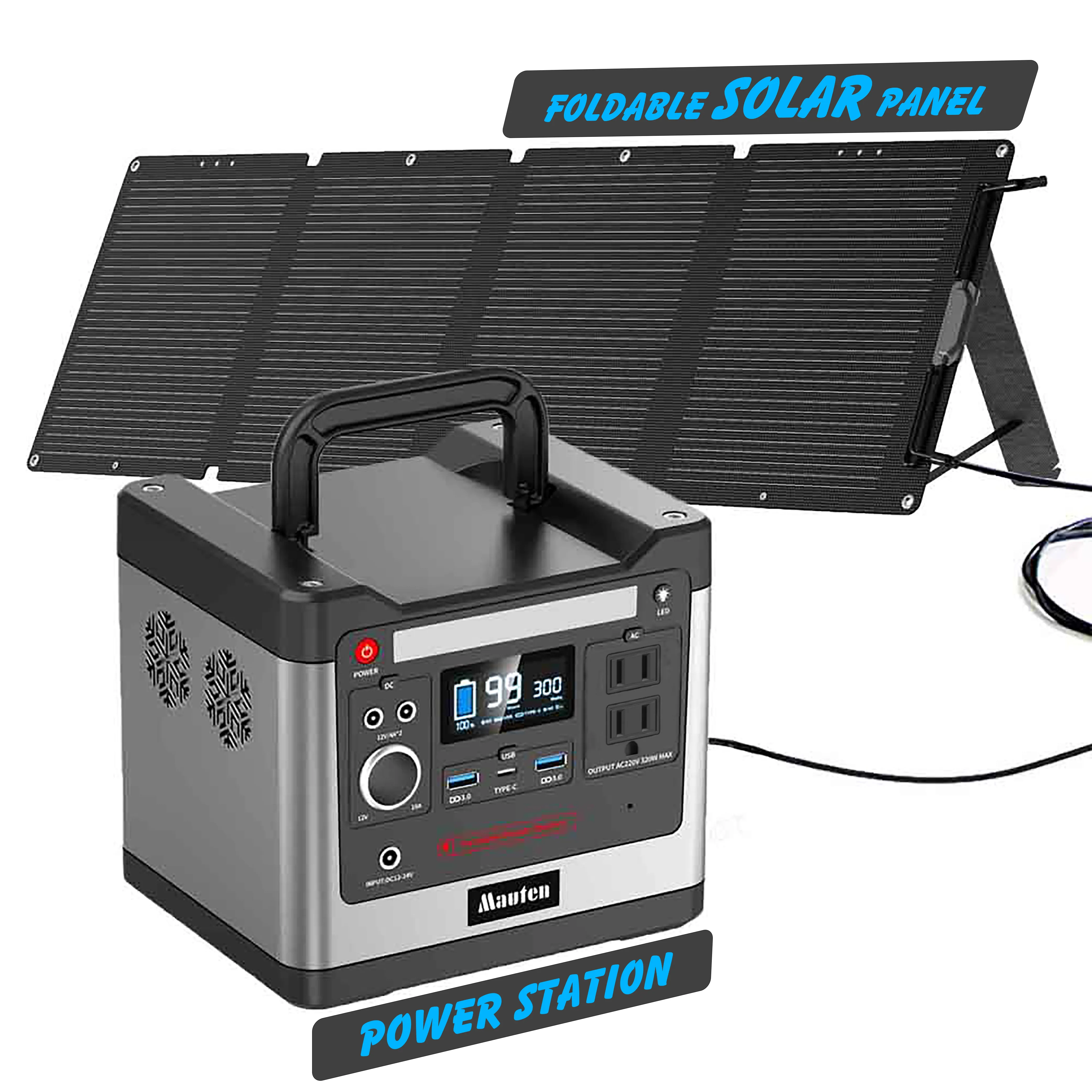 300W 500W 700W Générateur solaire avec panneau solaire USA Ware maison/Station d'alimentation de charge mobile extérieure