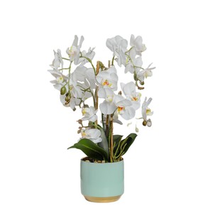 Lớn phalaenopsis Nhân Tạo Màu Vàng Đột Biến Hoa Cho Phòng Khách Trang Trí Nhà Máy Nồi Cho Lễ Tạ Ơn Giáng Sinh Halloween - Product Image 5