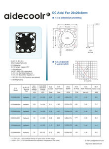 مروحة تبريد محورية 20x20x6 DC 5 فولت 12 فولت 24 فولت ؛ مروحة صغيرة جدا 2 رقيقة للطابعة ، مزود طاقة ، <span class=keywords><strong>Raspberry</strong></span> <span class=keywords><strong>Pi</strong></span> - Product Image 6