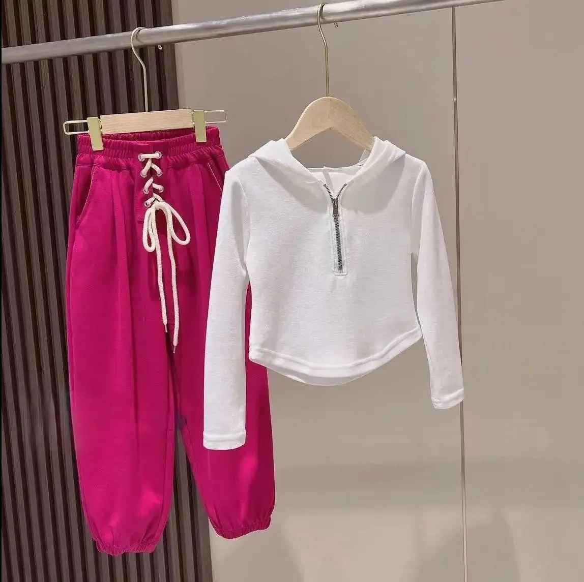 Koreanisches Design Frühling Herbst 2pcs Kinder Anzug Top und Hosen Baumwolle Casual Sports Teenager Mädchen Kleidung Sets
