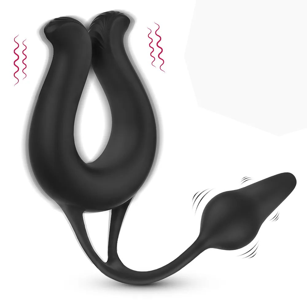 Sex Toy Voor Man Prostaat Massager Cock Vibrerende Penis Ring Anale Plug Anale Stimulator Voor Rijpe Vrouwen Orgasme