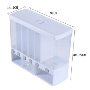 Caja de almacenamiento de arroz multifuncional montada en la pared, barril de grano de cocina, Caja Sellada a granel, dispensador, contenedor de almacenamiento - Product Image 5