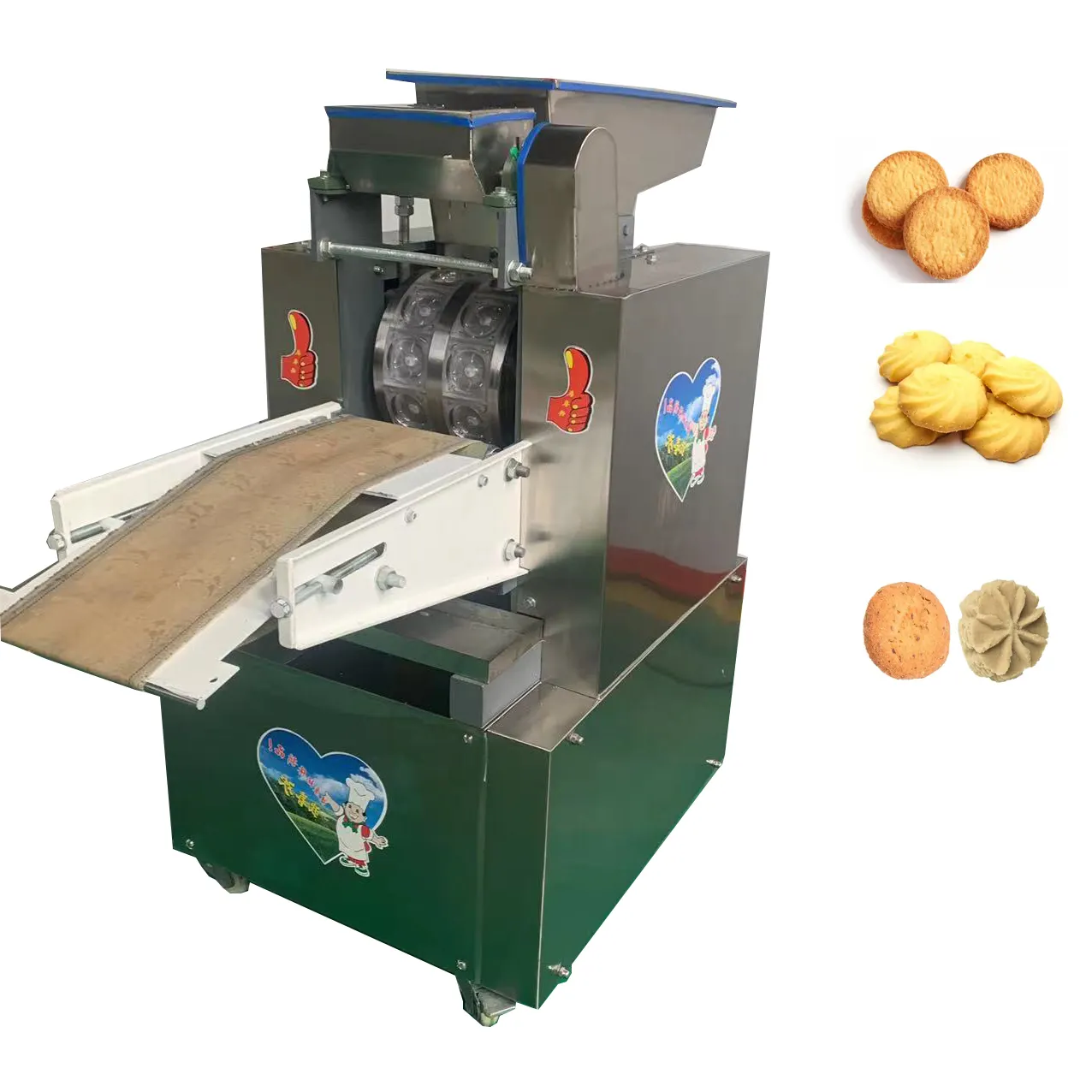 Biscoito De Aço Inoxidável De Alta Qualidade Biscoitos Press Machine Biscuit Crispy Cookie Fazendo Soltando Depositante Formando Máquina