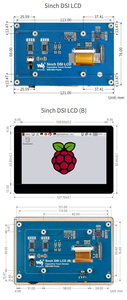 Raspberry Pi 4 5 Kit Anzeige 5-Zoll DSI-LCD-Anzeige IPS/TFT optionale Fünf-Punkte-Touch 800x480-Touchbildschirm-LCD-Anzeige