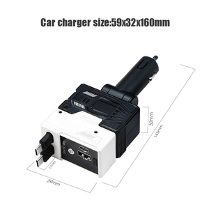 OEM ODM電気自動車高速充電器4-in-1引き込み式ダブルタイプCケーブル2充電ポート高速カーチャージャー - Product Image 2