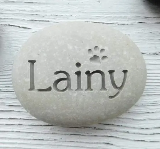 Hand Engraved Stone Rock OEM Pet Memorial Rock