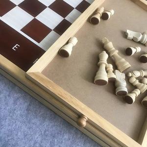 Wooden Puzzle <strong>Table</strong> <strong>with</strong> Chess or Checkers Rules <strong>Multi</strong> <strong>Functional</strong> Wooden Puzzle <strong>Table</strong> <strong>Game</strong> Board for Chess and Puzzles - Product Image 3