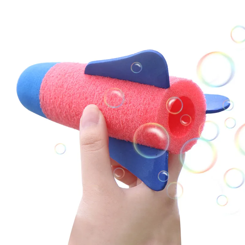 Jouets de plage et de sable lance-roquettes en mousse jouet de fabrication de bulles avec bouteille de savon à solution liquide à bulles de 200ml