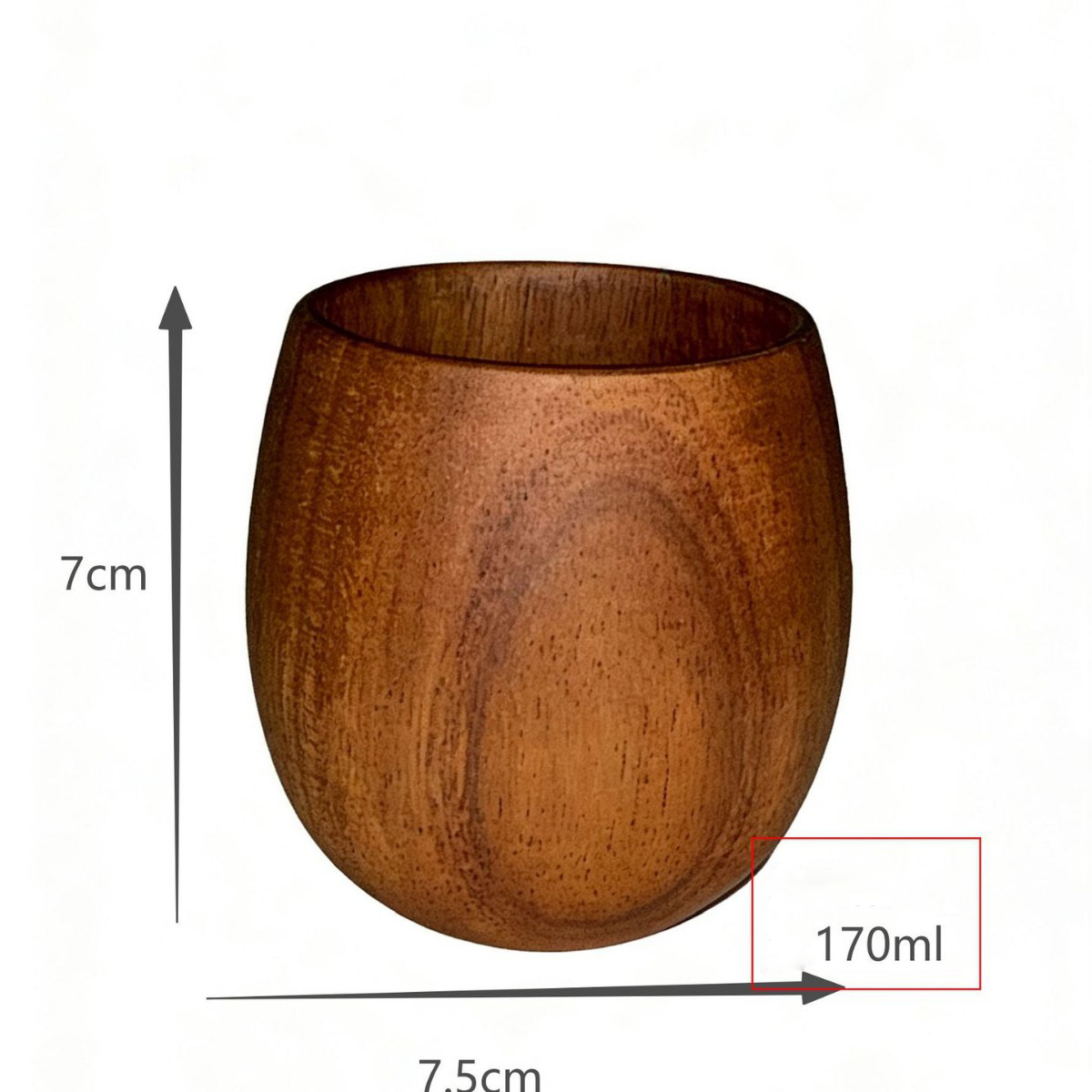 ถ้วยไม้ Acacia ไหม้เกรียม