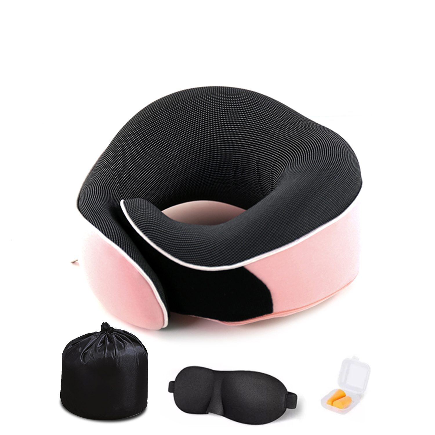 Rose + cache-oreilles + bouchons + sac de rangement