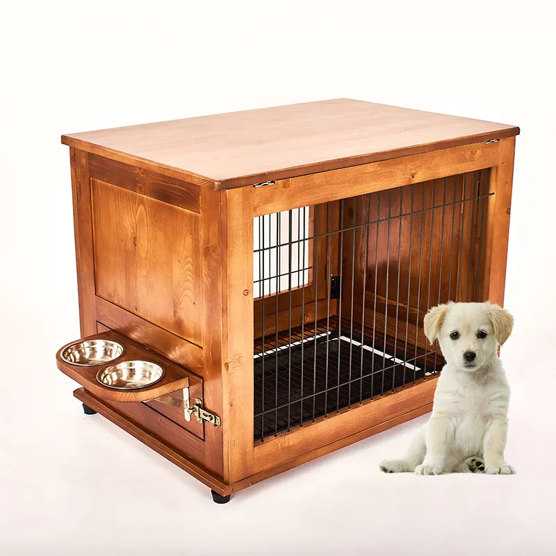 Cuccia per cani multifunzionale in legno prezzo ragionevole cuccia per cani di lusso in legno per interni moderna gabbia per cani in legno in vendita