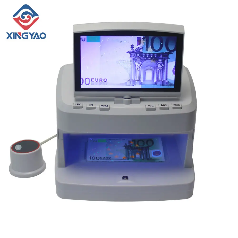 USD EUR GBP IR เครื่องตรวจจับเงิน,เครื่องตรวจสอบเงินปลอมด้วยแสง UV เครื่องตรวจจับธนบัตรปลอมหมึกอินฟราเรดของปลอมพร้อมแว่นขยาย