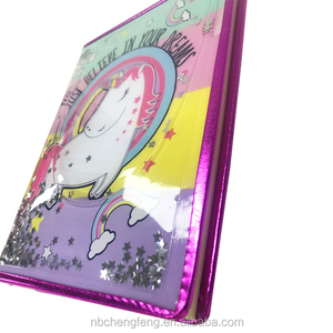 A5 Custom Design Fancy Print Pvc Cover with Liquid Inside Cute Diary Journal Puffy <strong>Notebook</strong> - Product Image 2