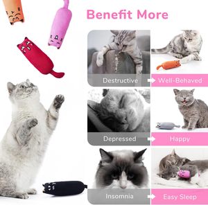 Venta al por mayor de ratones de dibujos animados interactivo resistente a mordeduras relleno mascota gatito gato dentición masticar hierba gatera juguete con hierba gatera - Product Image 6
