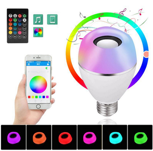 LED müzikli ışık ampul E27 RGB değişen renk lambası built-in-pil ses hoparlör uzaktan kumanda ev yatak odası oturma odası için parti - Product Image 5