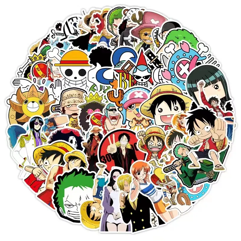50Pcs Japão Anime Luffy One Piece Cool Cartoon Adesivo Para Garrafa De Água Skate Laptop Bagagem Diy Adesivos Etiqueta