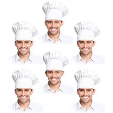 Paquet de 6 chapeaux de chef blancs