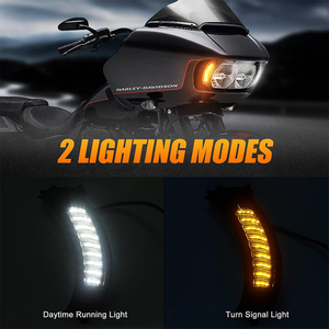 ไฟ LED ช่องลมหน้าไฟเลี้ยวด้านข้างสำหรับรถจักรยานยนต์โคมไฟขับด้านหน้า LED/DRL และสัญญาณเลี้ยวสีดำ - Product Image 6